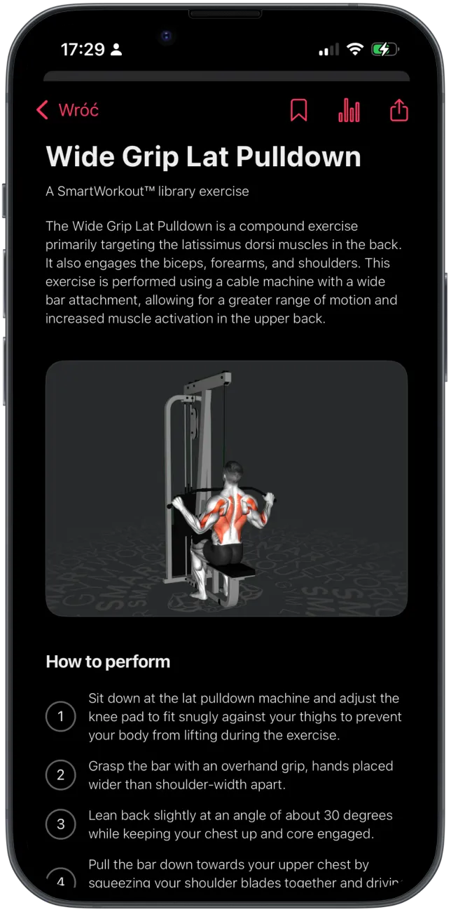 SmartWorkout app: workout log
