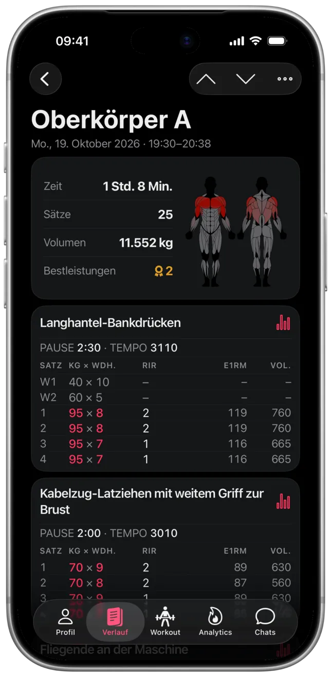 SmartWorkout-App: Trainingstagebuch
