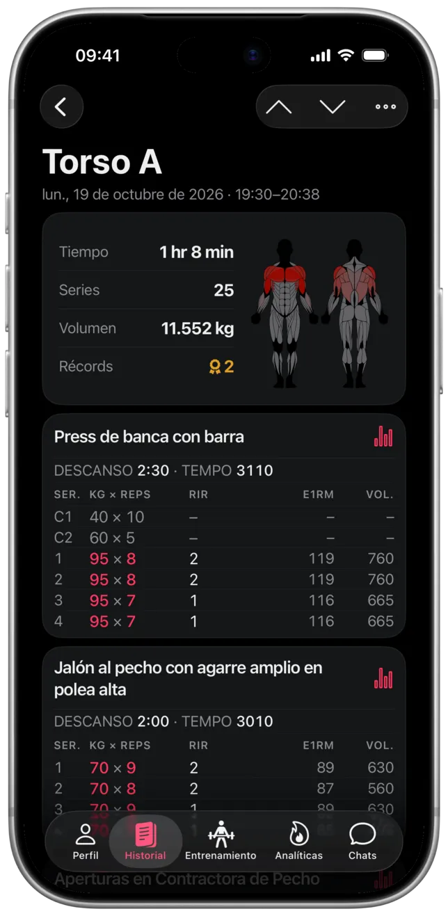 App SmartWorkout: registro de entrenamientos
