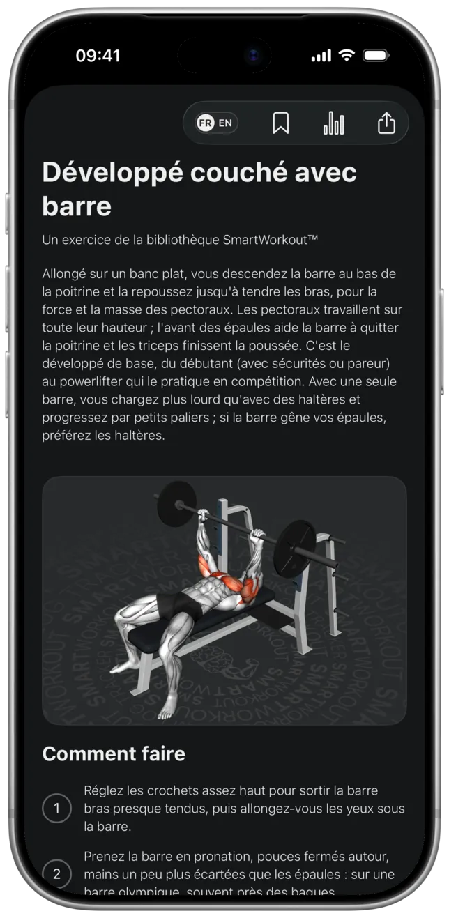 Application SmartWorkout : carnet d'entraînement