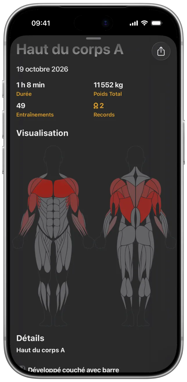 Application SmartWorkout : carnet d'entraînement