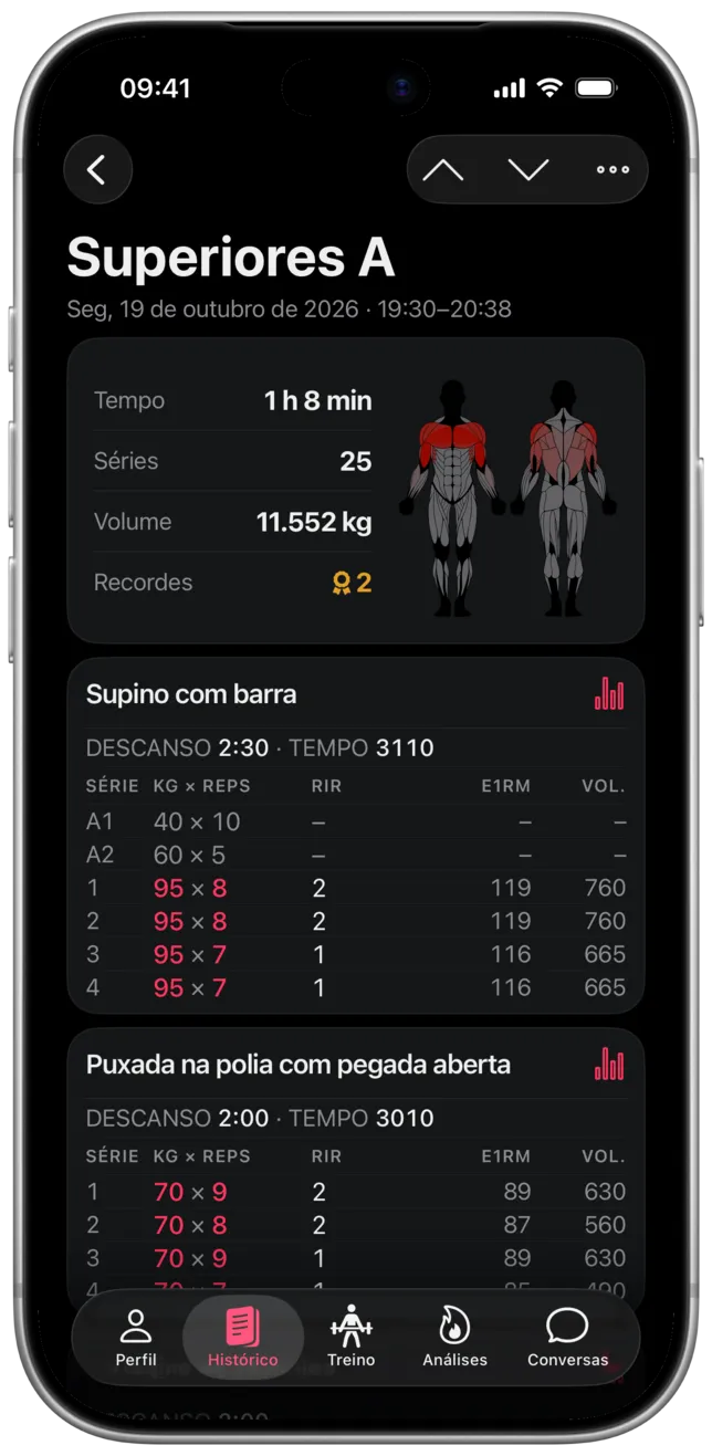 App SmartWorkout: registro de treinos