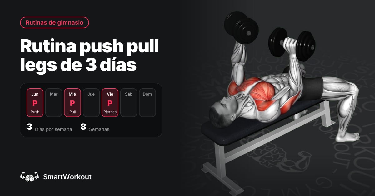Rutina push pull legs de 3 días (gratis, 8 semanas)